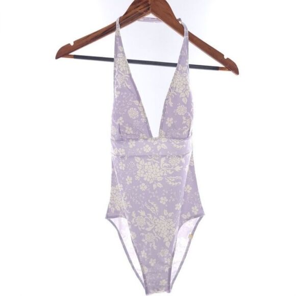 summersalt Other - Summersalt Purple White Floral One Piece Swim Womens Bathing Suit Size 6